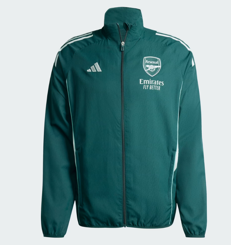 adidas giacca da rappresentanza tiro25 competition arsenal fc verde uomo