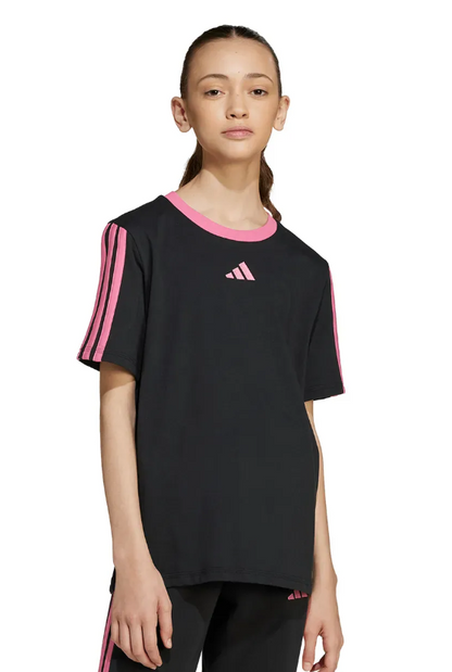 Adidas t-shirt nero-rosa bambina