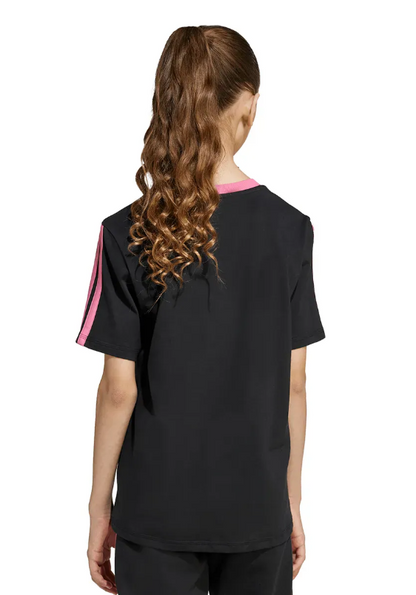 Adidas t-shirt nero-rosa bambina