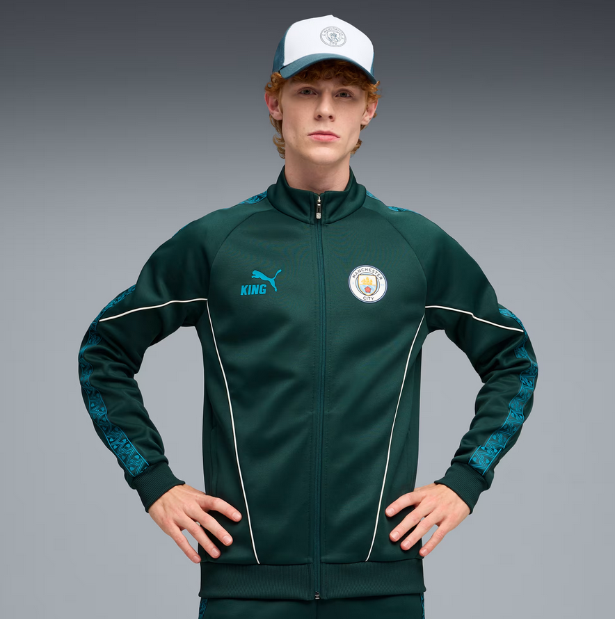 puma giacca manchester city king anthem verde da uomo