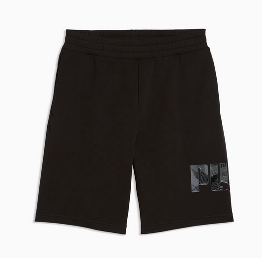 Puma Bermuda Nero Logo Grafic uomo