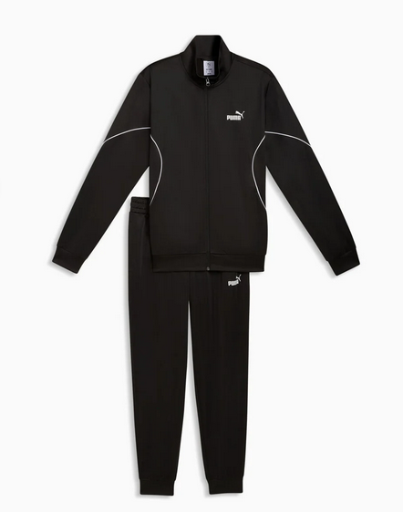 Puma Bacis tuta Acetato Nero Logo Bianco uomo