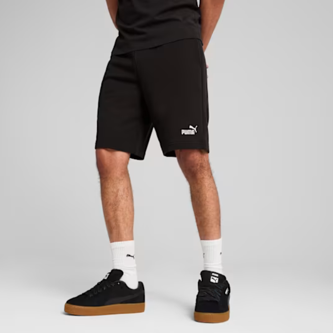 puma shorts con logo essentials nero da uomo