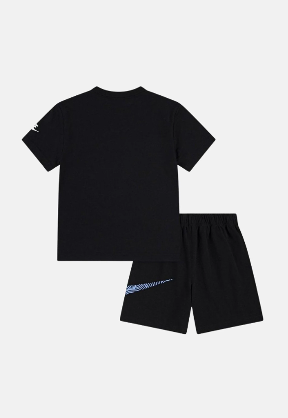 nike essential completino nero-logato verde lime-blu bambino