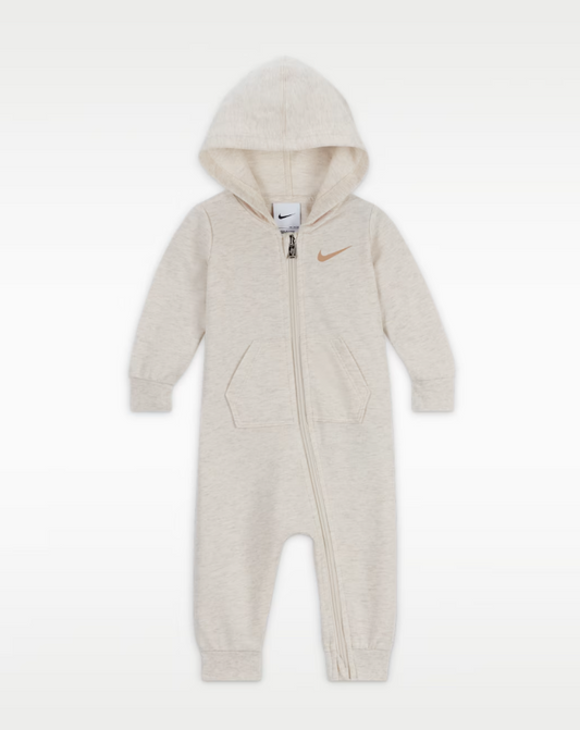 Nike Baby Essentials Baby Hooded Coverall-BEIGE bambini
