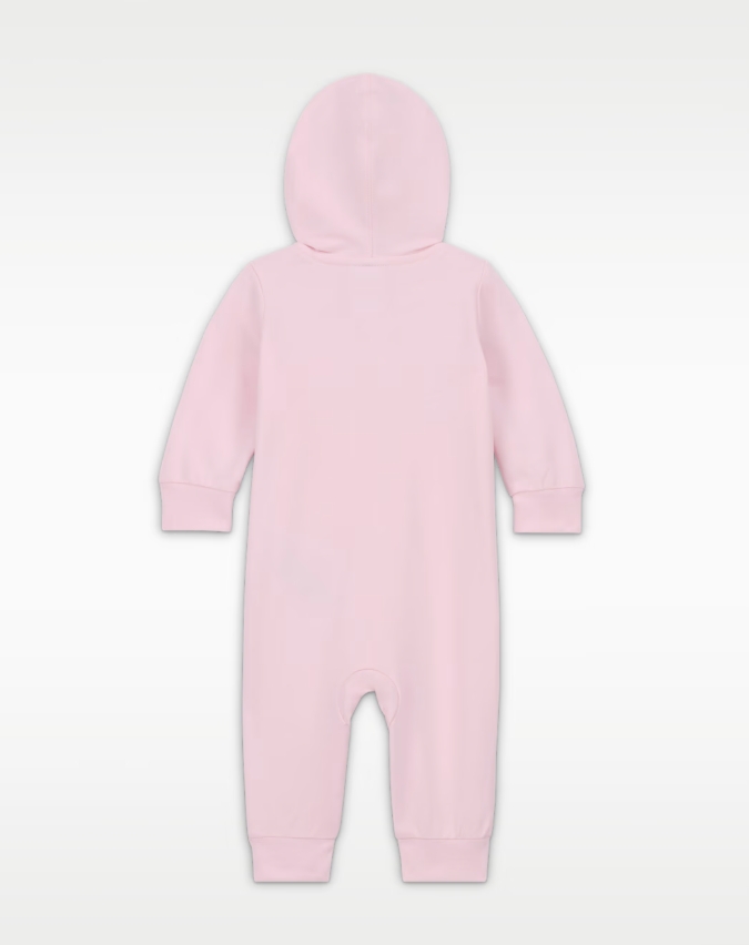 nike baby essentials baby hooded coverall rosa bambina
