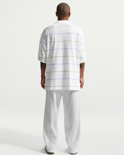 Nike Sportswear Club Men's Oversized Striped Polo white uomo