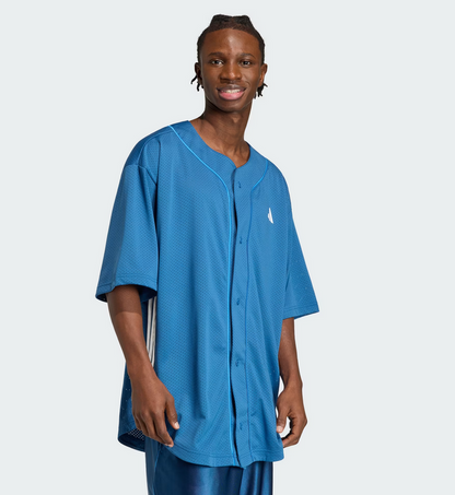 adidas STADIUM MESH BASEBALL SHIRT – Blue UOMO