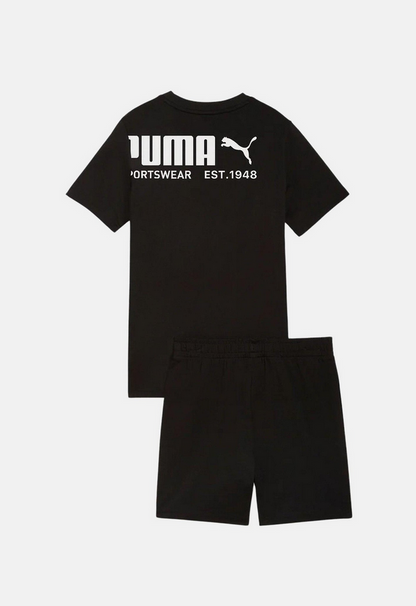 Puma set t-shirt e short nero e bianco con stampa bambino