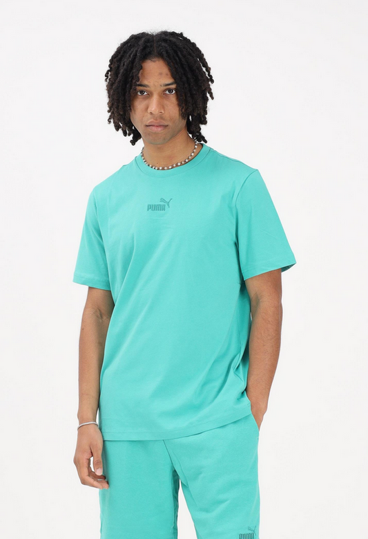 PUMA T-SHIRT ESSENTIAL VERDE ACQUA UOMO