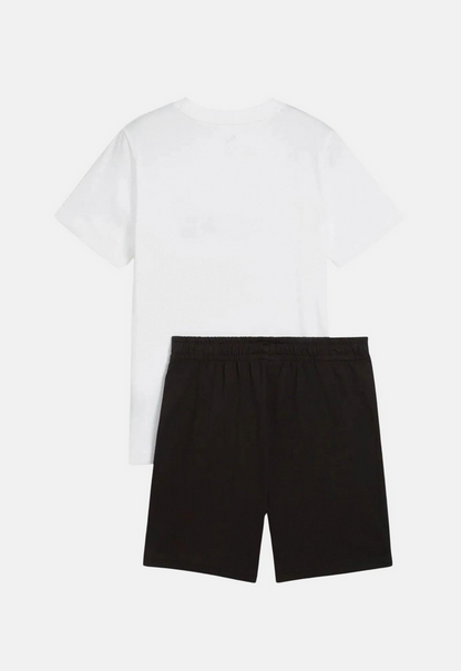 Puma set t-shirt e short bianco e nero bambino