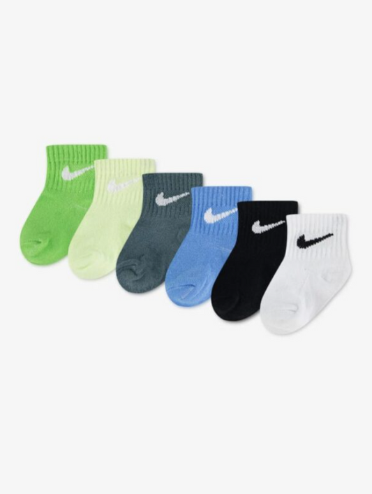 NIKE CALZINI SWOOSH 6PK INFANT "VERDI-NERO-BIANCO-AZZURRO"