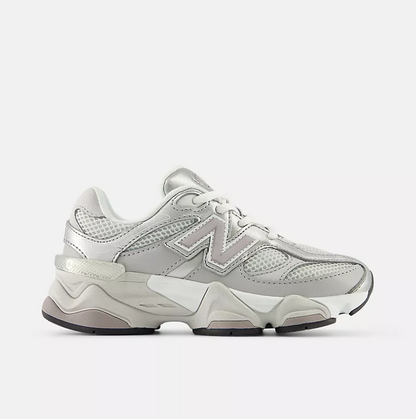 New Balance 9060 Bunge Lace Grigio Metallic-Bianco bambina