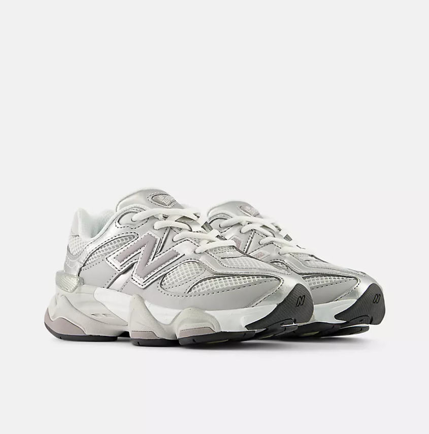 new balance 9060 bunge lace grigio metallic-bianco bambina