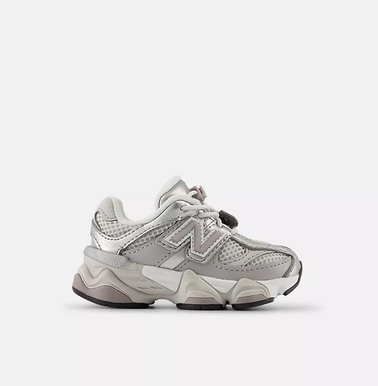 New Balance 9060 Bunge Lace Grigio Metallic-Bianco bambina