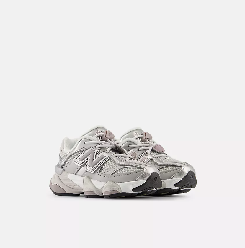 new balance 9060 bunge lace grigio metallic-bianco bambina