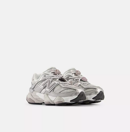 New Balance 9060 Bunge Lace Grigio Metallic-Bianco bambina