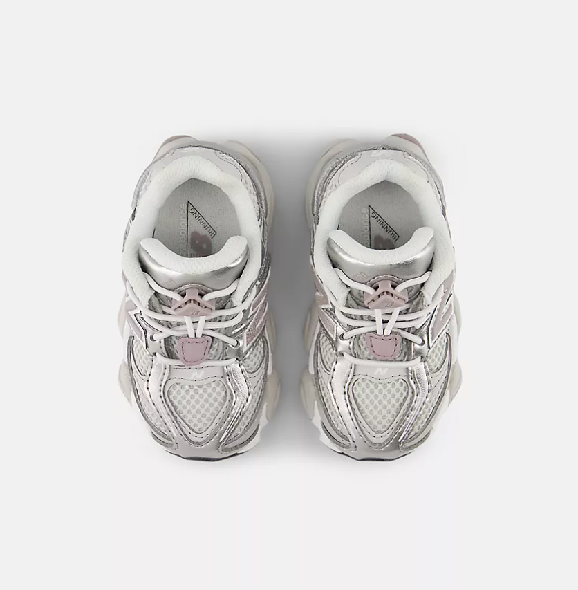new balance 9060 bunge lace grigio metallic-bianco bambina