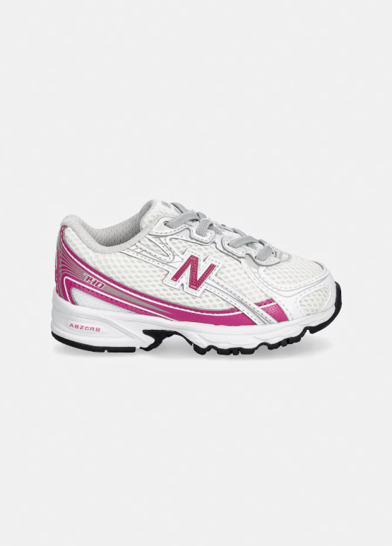 new balance 740 bungee lace rosa-bianco bambina