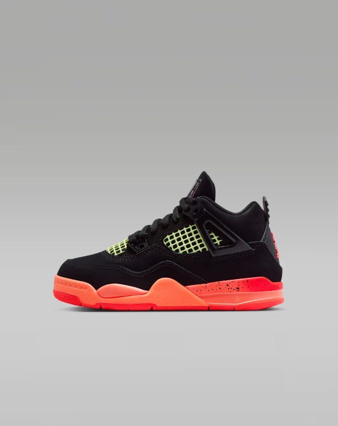 jordan 4 retro black infrared barely volt (ps) bambino