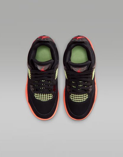 Jordan 4 Retro Black Infrared Barely Volt (PS) Bambino