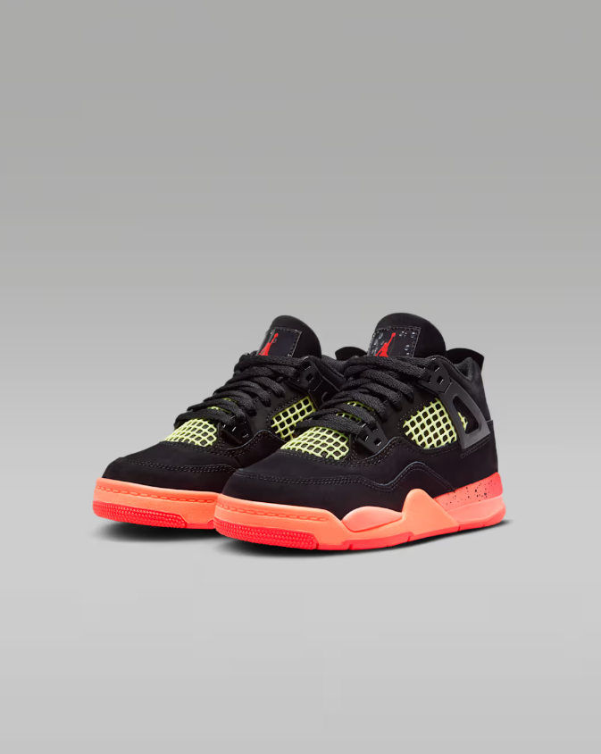 jordan 4 retro black infrared barely volt (ps) bambino