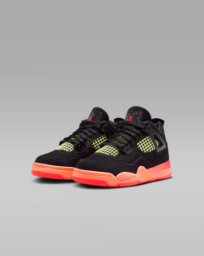 Jordan 4 Retro Black Infrared Barely Volt (PS) Bambino