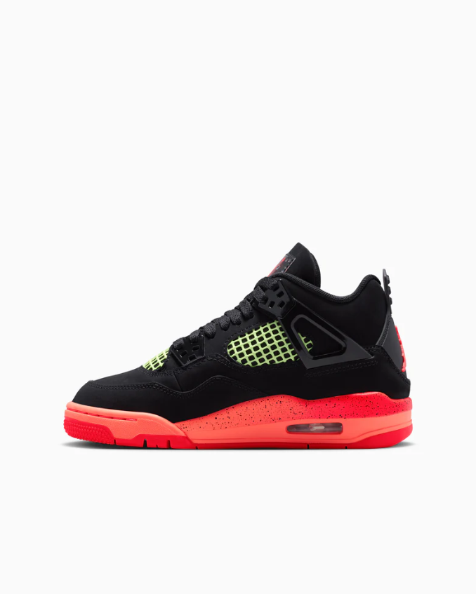 jordan 4 retro black infrared barely volt (gs)
