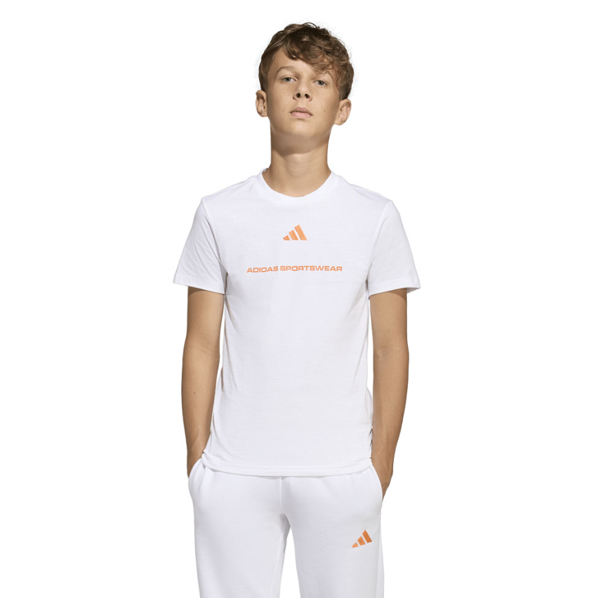 adidas t-shirt in jersey white ragazzo
