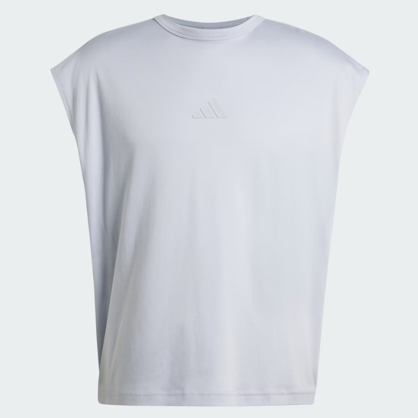 adidas t-shirt grigio-logo gommato uomo