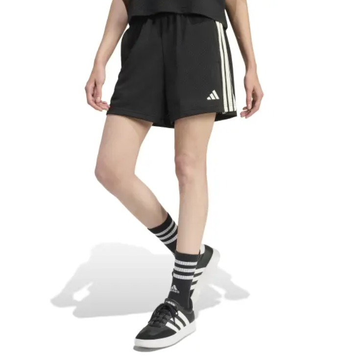 adidas -bermuda mesch nero-3strips oro donna