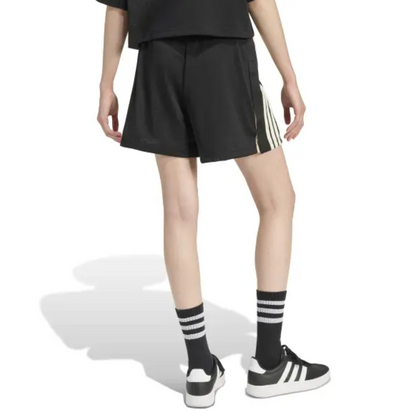 Adidas -Bermuda Mesch Nero-3Strips Oro donna