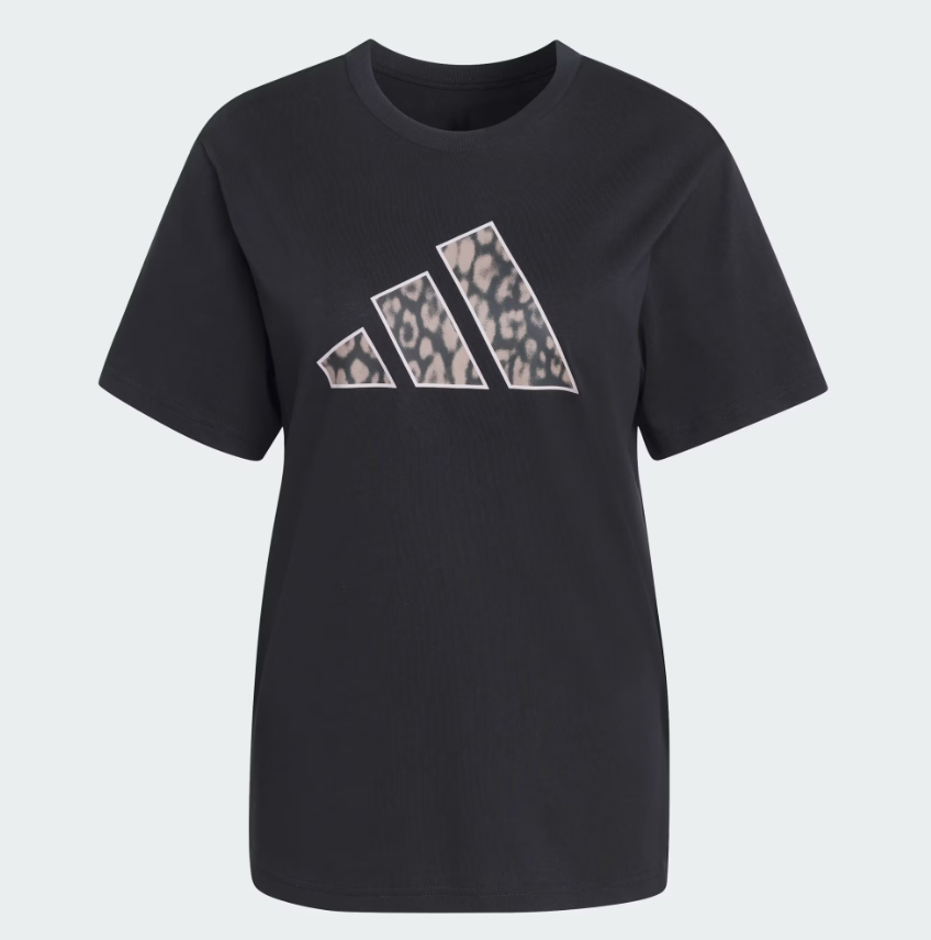 adidas animal graphic t-shirt black donna