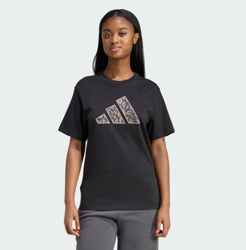 adidas animal graphic t-shirt black donna