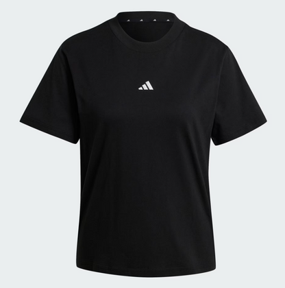 Adidas T-shirt Nero-Logo Bianco donna