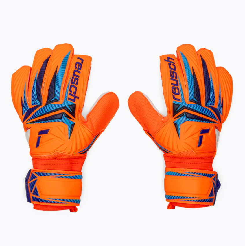guanti reusch attrakt solid orange-blu
