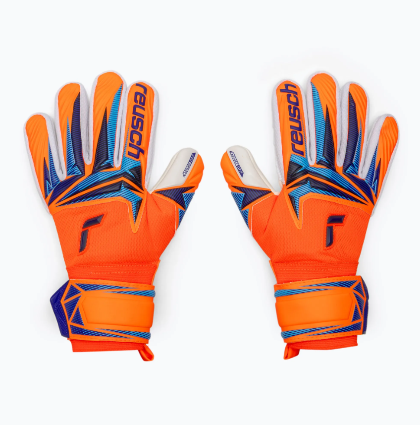 guanti reusch attrakt  advance orange-blu