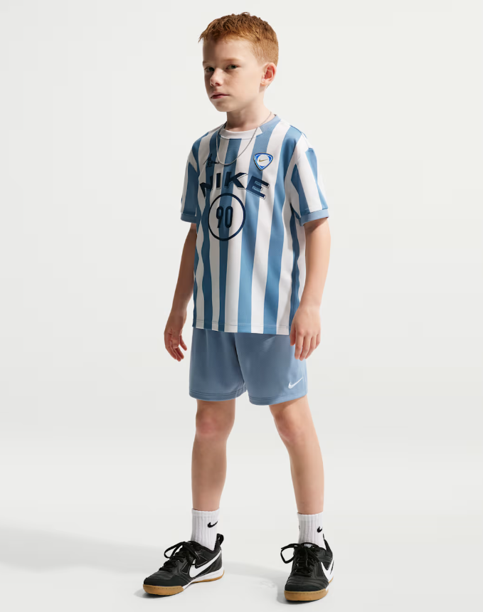 nike sportswear goal mode azzurro-bianco set bambino