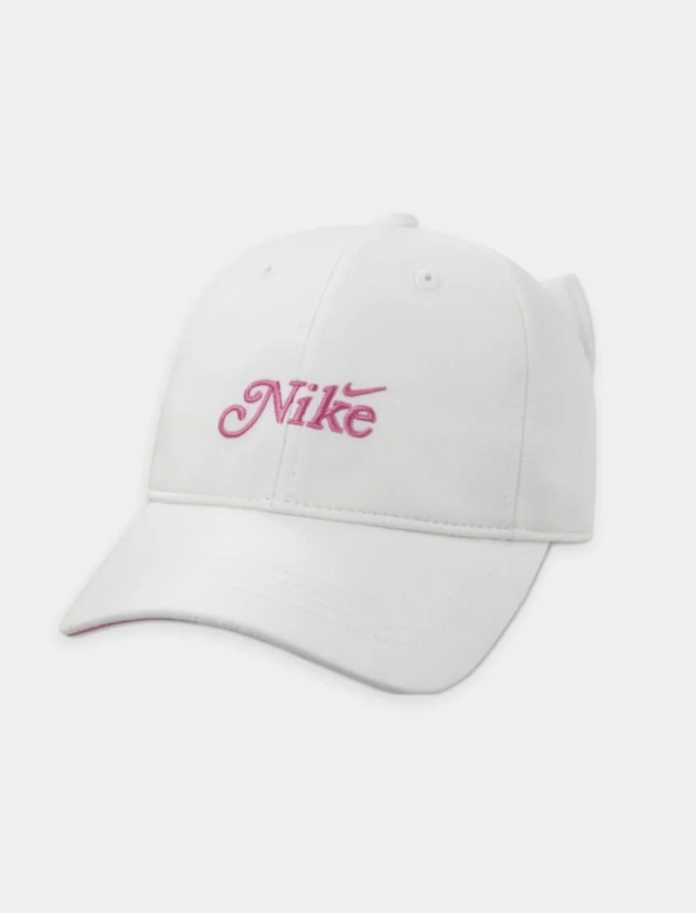 nike cappellino bianco logo rosa bambina