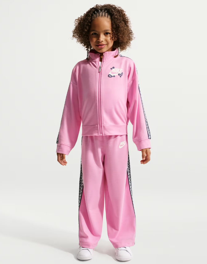 nike retro remix little kids' 2-piece track set pink bambina