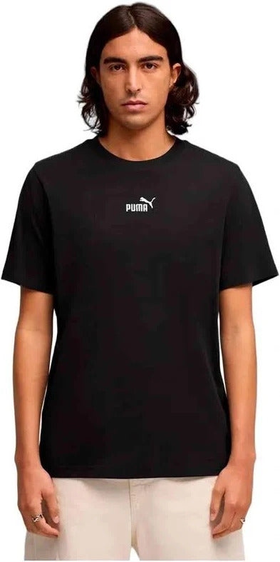 puma t-shirt basic nera logo bianco uomo
