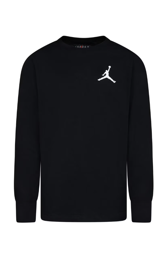 jordan t-shirt  manica lunga nera bambino