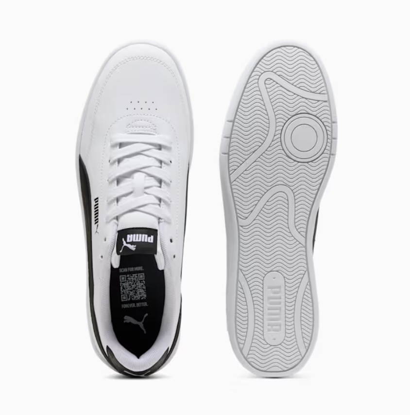puma court classic white-black uomo