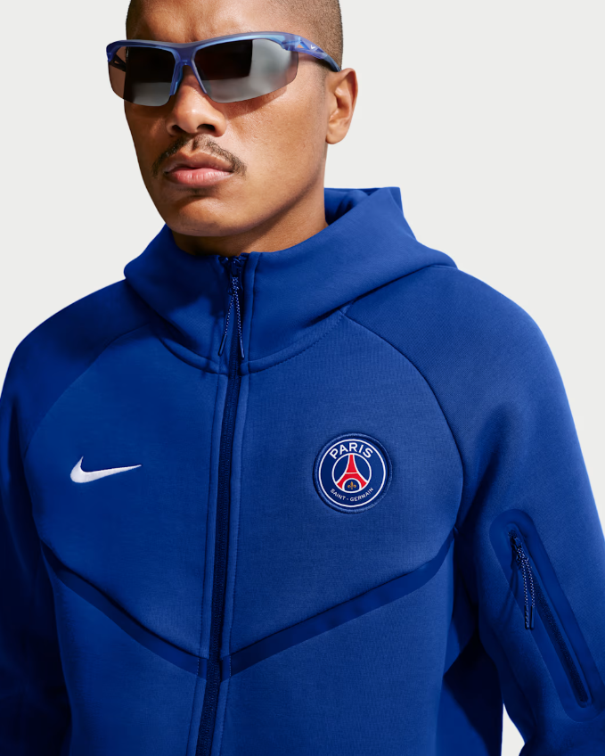nike paris saint-germain tech fleece windrunner felpa uomo