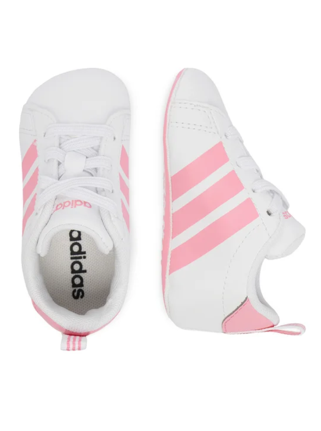adidas grandcourt crib white-pink neonata