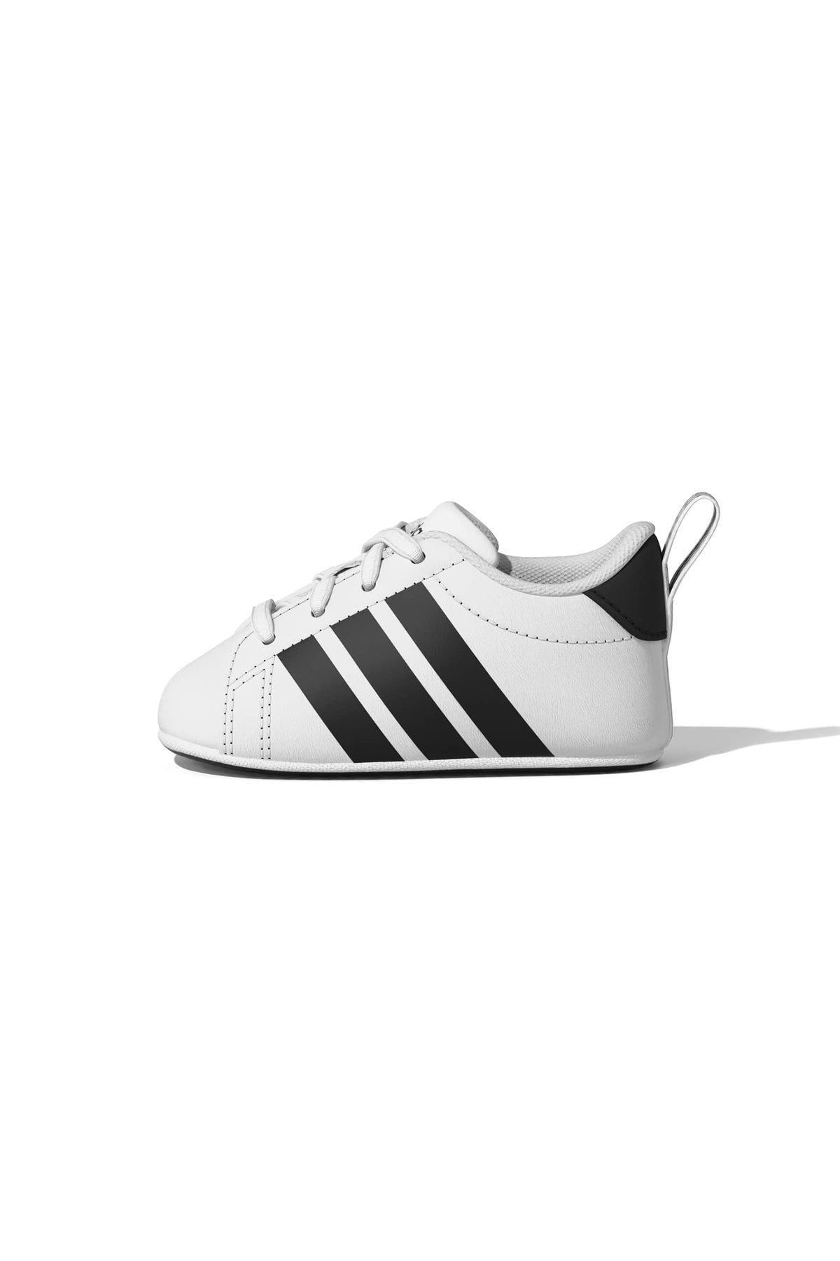 adidas grandcourt crib white-black neonato