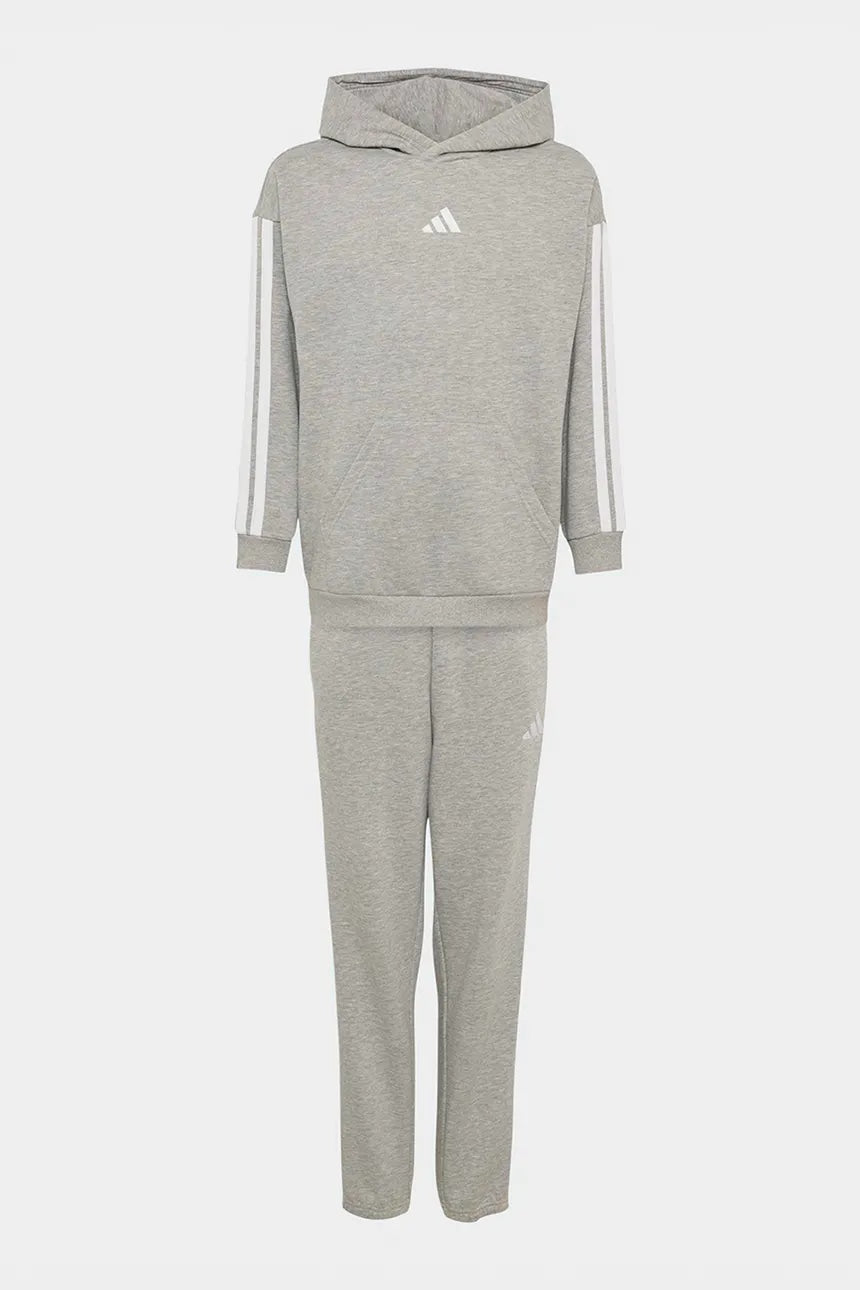 adidas tuta completa  3 strips bianco grigio bambino