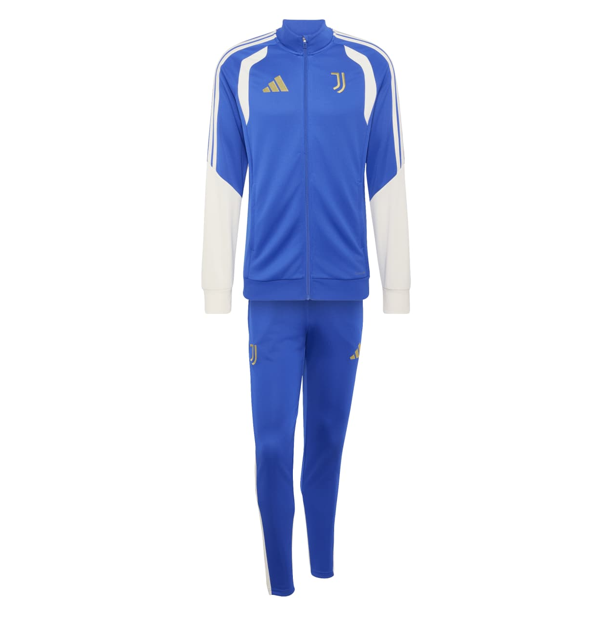 adidas tuta juventus blu 3 strips bianco uomo