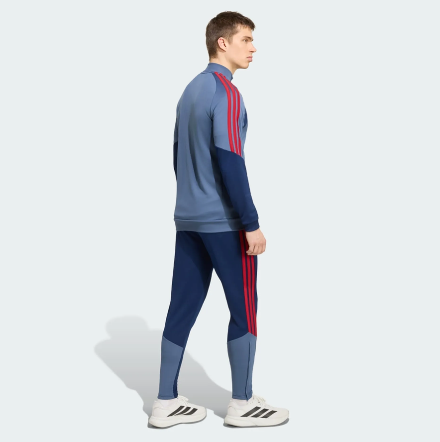 adidas tuta bayern blu grigio uomo