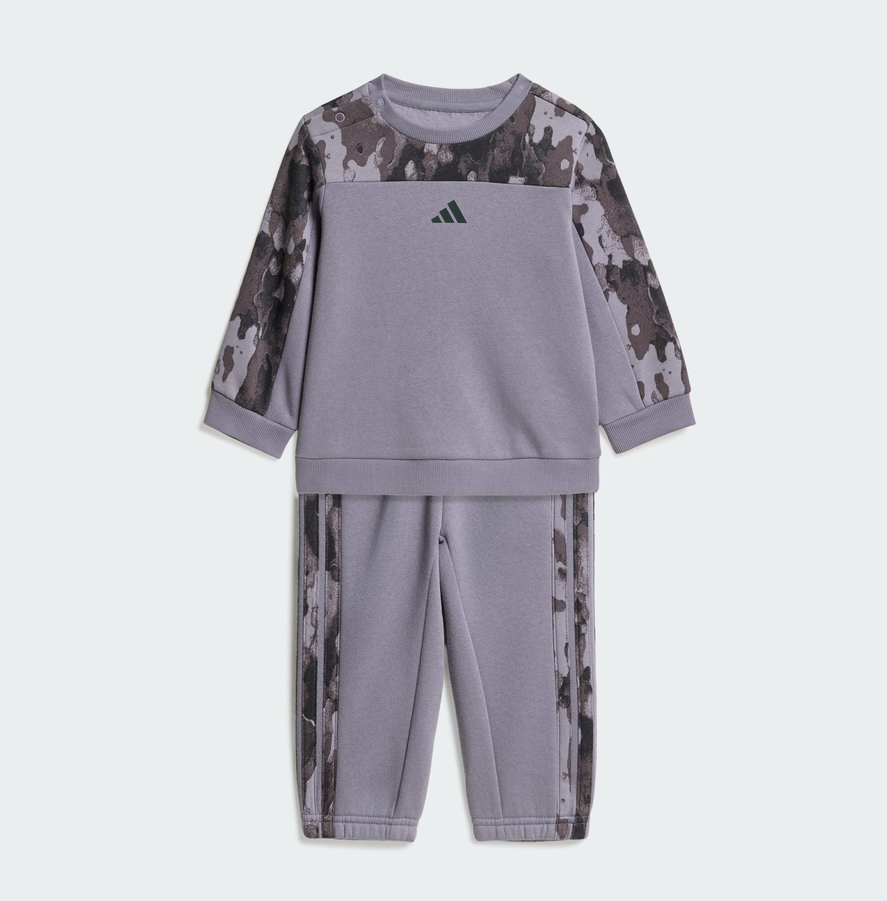adidas set tessuto felpato mimetico seasonal essentials jogger bambina